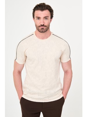 MCR Desenli Slim Fit Bisiklet Yaka Kısa Kollu Erkek T-Shirt