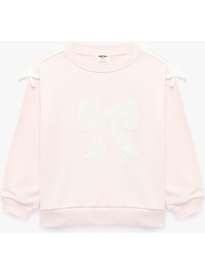 Koton Fiyonk Detaylı Uzun Kollu Bisiklet Yaka Sweatshirt