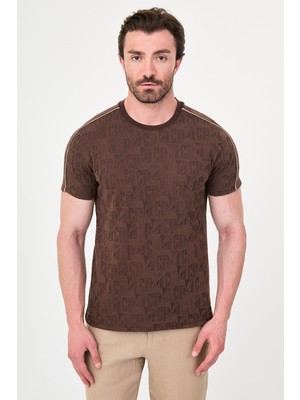 MCR Desenli Slim Fit Bisiklet Yaka Kısa Kollu Erkek T-Shirt