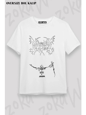 Unisex Bol Kalıp Mayhem V2 Baskılı Tişört