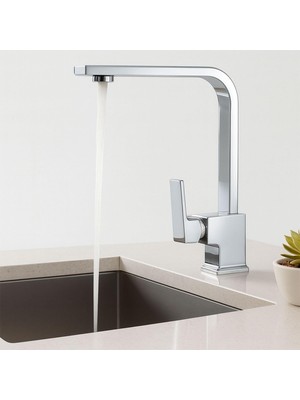 Modern Tasarım Krom Lavabo Bataryası Paslanmaz Pirinç Malzeme Uzun Ömürlü Banyo Bataryası