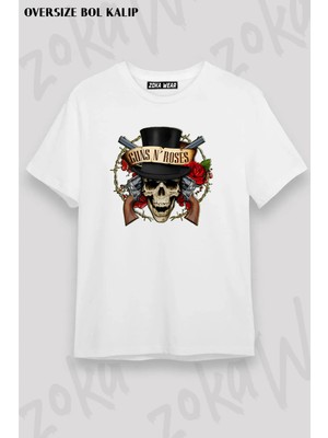 Guns N' Roses Rock Müzik V2 Baskılı Oversize Tişört Unisex