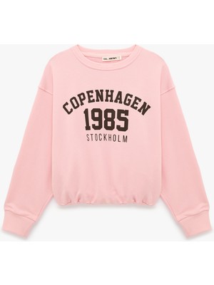 Koton Şardonlu Uzun Kollu Bisiklet Yaka Sweatshirt