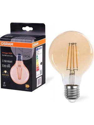 Osram LED G80 Glob Fılament 6.5W 2700K 720LM E27 Duy Sarı Işık Ampul Dim Edilebilir / 4099854394393