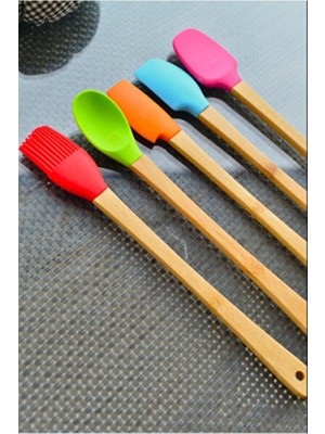 Empressco Renkli 5'li Mini Bambu Spatula Seti, Pratik ve Şık Mutfak Aksesuarları