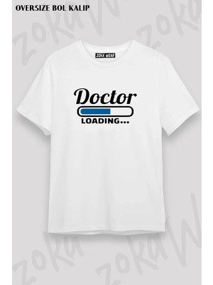 Unisex Oversize Kalıp Tıp Okuyanlara Sevgiliye Doktor Tasarım Baskılı Tshirt