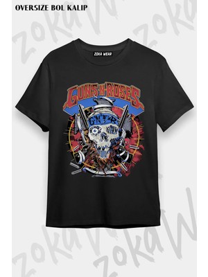 Guns N' Roses Rock Müzik V58 Baskılı Oversize Tişört Unisex