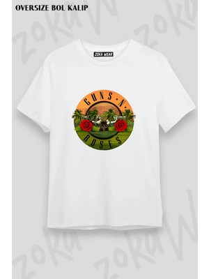 Guns N' Roses Rock Müzik V28 Baskılı Oversize Tişört Unisex