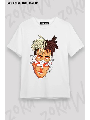 Unisex Oversize Kalıp Melting Xxxtentacion Tasarım Baskılı Tshirt