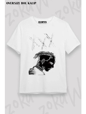 Unisex Oversize Kalıp Neon Xxxtentacion Tasarım Baskılı Tshirt