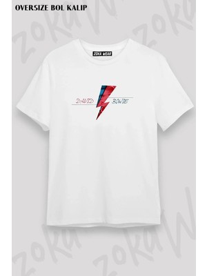 Unisex Oversize Kalıp David Bowie Tasarım Baskılı Tshirt
