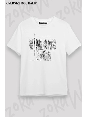Unisex Oversize Kalıp Vinland Saga Manga Tasarım Baskılı Tshirt