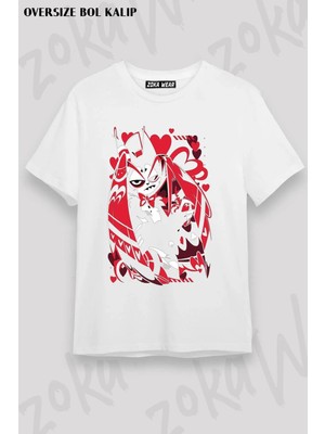 Unisex Oversize Kalıp Hazbin Hotel Husk Tasarım Baskılı Tshirt