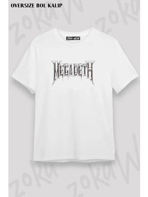 Unisex Oversize Kalıp Megadeth Tasarım Baskılı Tshirt
