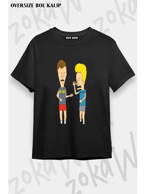 Unisex Oversize Kalıp Horror Rudey Acdc Metallica Tasarım Baskılı Tshirt