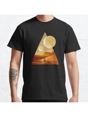 Bol Kalıp Unisex Dune With Sandy Landscape And Moons Tasarım Baskılı Tshirt