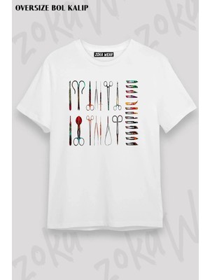 Unisex Oversize Kalıp Tıp Bayramı X2 Tasarım Baskılı Tshirt