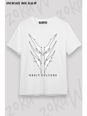 Unisex Oversize Kalıp Orbit Culture Tasarım Baskılı Tshirt