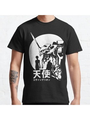 Bol Kalıp Neon Genesis Evangelion Retro Vintage Tasarım Baskılı T-Shirt