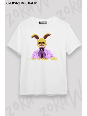 Unisex Oversize Kalıp Fnaf I Am Still Here Tasarım Baskılı Tshirt