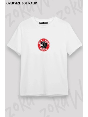 Unisex Oversize Kalıp Ska Punk Music Tasarım Baskılı Tshirt