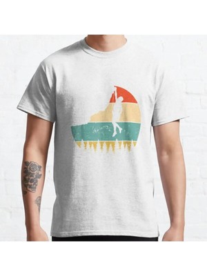 Bol Kalıp Unisex Rock Climbing Mountain Climber Rock Climbing Climber Mountain Baskılı Tshirt