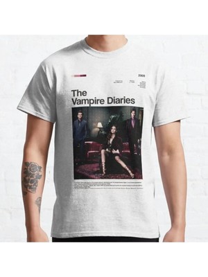 Bol Kalıp Unisex The Vampire Diaries Series Poster Tasarım Baskılı Tshirt