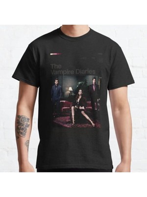 Bol Kalıp Unisex The Vampire Diaries Series Poster Tasarım Baskılı Tshirt