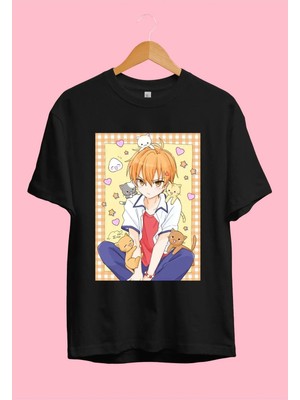 Bol Kalıp Unisex Fruits Basket Kyo Soma Özel Tasarım Anime Tişört