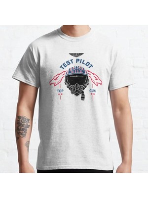 Bol Kalıp Unisex Top Gun: Maverick Test Pilot Helmet Poster Tasarım Baskılı Tshirt