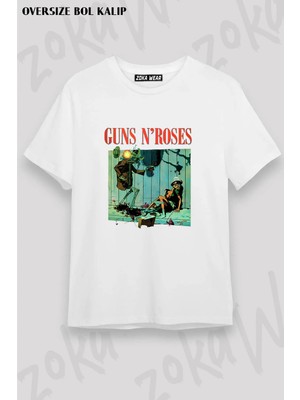 Guns N' Roses Rock Müzik V32 Baskılı Oversize Tişört Unisex