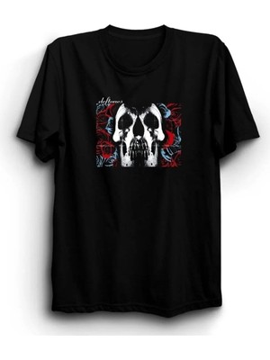Unisex Bol Kalıp Deftones, Skull, Rock Metal Tişört
