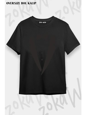 Unisex Oversize Kalıp Smokin Tasarım Baskılı Tshirt