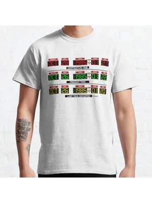 Bol Kalıp Unisex Back To The Future 2 Delorean Time Travel Display Tasarım Baskılı Tshirt