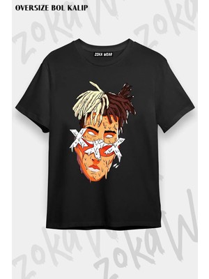 Unisex Oversize Kalıp Melting Xxxtentacion Tasarım Baskılı Tshirt