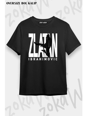 Unisex Oversize Kalıp Zlatan Ibrahimovic Tasarım Baskılı Tshirt