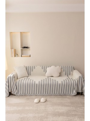 Rell Home Modern Desenli Kaymaz Pamuklu Koltuk Örtüsü & Koltuk Şalı & Çok Amaçlı Dekoratif Örtü