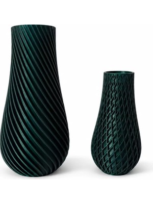 Fırsatkolik 3D Vazo Takım 10 cm - 15 cm Kurşuni̇ Renk