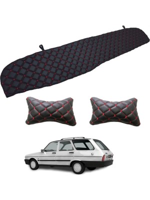 Buççin Online Mağaza Renault Toros Stw Uyumlu Boyunluk + Göğüs Halısı Siyah-Kırmızı