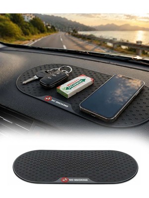 Buççin Online Mağaza Siyah Araç Içi Torpido Kaydırmaz Mat Telefon Tutucu Silikon Organizer No Smoking Tasarım