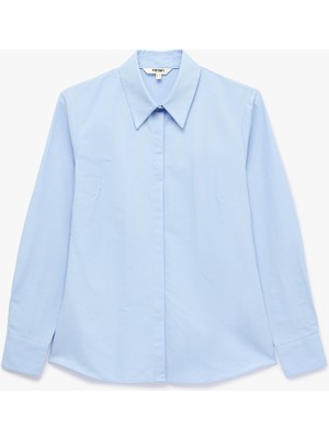Koton Regular Fit Klasik Yaka Uzun Kollu Poplin Gömlek