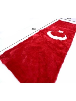 Buççin Online Mağaza Peluş Türk Bayrağı Torpido Halısı 160 x 40