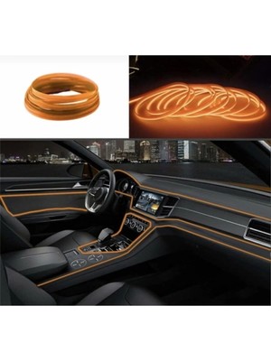 Buççin Online Mağaza Araç Içi Neon Şerit LED 3 Metre Turuncu (Torpido Ledi)