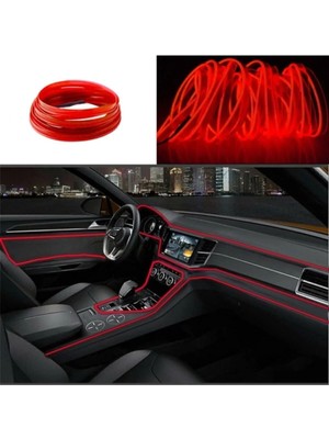 Buççin Online Mağaza Araç Içi Torpido Ledi Şerit LED Ip LED Neon Kırmızı 2 Metre