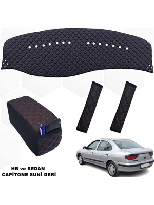 Buççin Online Mağaza Megane 1 Göğüs Halısı + Kemer Konforu Hb Sedan Siyah Kırmızı