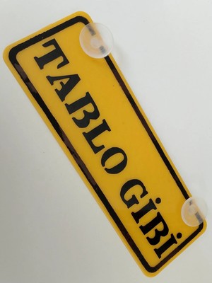 Buççin Online Mağaza Tablo Gibi Yazılı Sarı Dekor Plaka 22X7,5CM Vantuzlu Pleksi Dekor Levha Sarı Plaka
