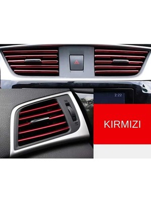 Buççin Online Mağaza Araç Içi Klima Izgarasına Geçmeli Klima Süsü Havalandırmaya Geçme Çıta Kırmızı