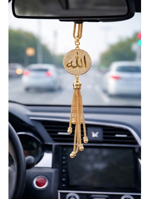 Buççin Online Mağaza Allah Muhammed Yazılı Taşlı Dikiz Aynası Süsü Gold Siyah Premium Özel Koleksiyon