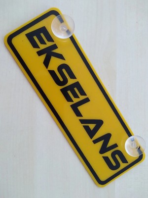 Buççin Online Mağaza Ekselans Yazılı Sarı Dekor Plaka 22X7,5CM Vantuzlu Pleksi Dekor Levha Sarı Plaka