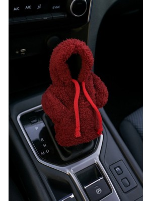 Buççin Online Mağaza Vites Süsü Kırmızı Peluş Hoodie Kapşonlu & Araba Vites Poları Pamuk